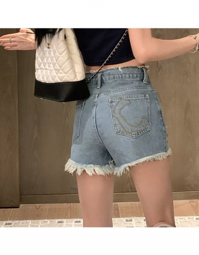 Replica Women's Ripped Raged Hem Denim Shorts #796177 $27.51 USD for Wholesale