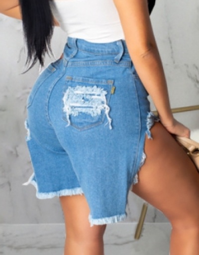 Replica  Fashion Sexy Raged Hem Women's Denim Shorts #796178 $23.85 USD for Wholesale