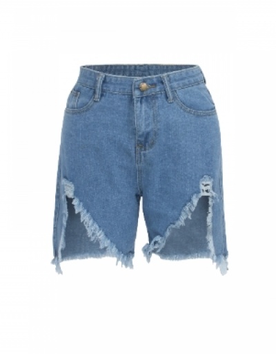 Replica  Fashion Sexy Raged Hem Women's Denim Shorts #796178 $23.85 USD for Wholesale