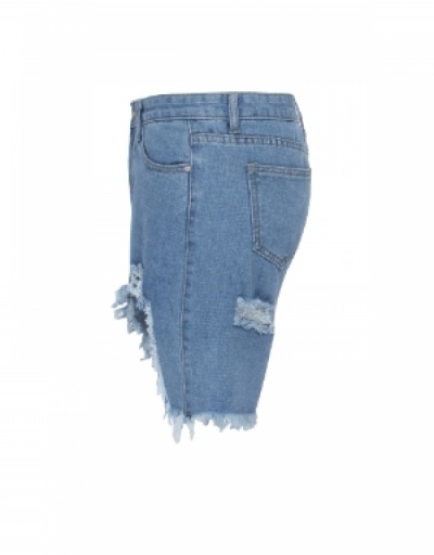 Replica  Fashion Sexy Raged Hem Women's Denim Shorts #796178 $23.85 USD for Wholesale