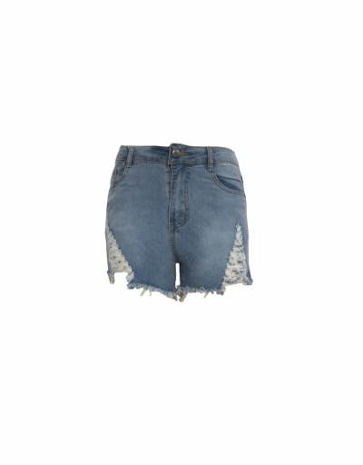 Replica Casual Fashion Raged Hem Denim Shorts For Women #796179 $27.89 USD for Wholesale