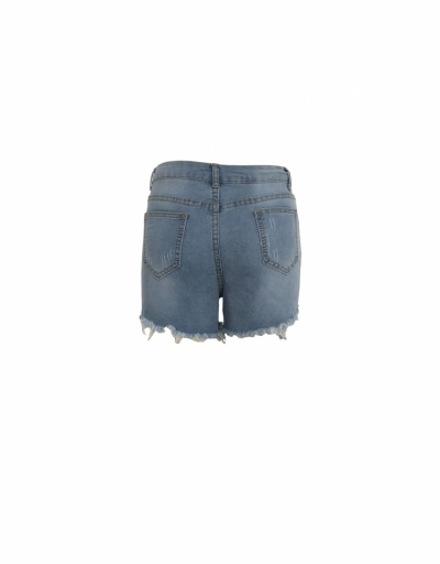 Replica Casual Fashion Raged Hem Denim Shorts For Women #796179 $27.89 USD for Wholesale