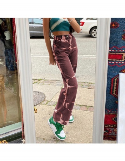 Ladies Stylish Gray Printed Straight Leg Jean Trousers #796189 $30.94 USD, Wholesale Fashion Jeans