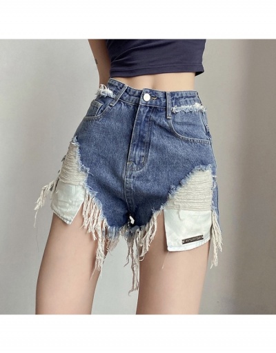  Summer Sexy Fashion Raged Hem Patchwork Denim Shorts #796190 $27.56 USD, Wholesale Fashion Jeans