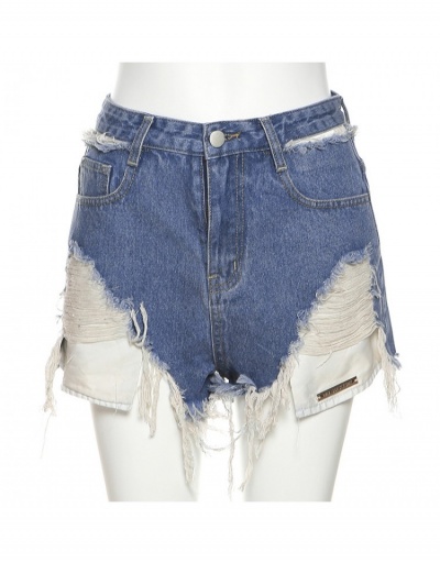 Replica  Summer Sexy Fashion Raged Hem Patchwork Denim Shorts #796190 $27.56 USD for Wholesale