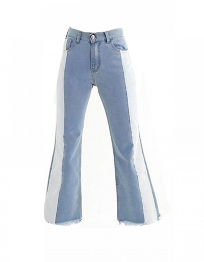 Replica  Casual High Waist Contrast Color Women's Denim Pants #796191 $31.53 USD for Wholesale