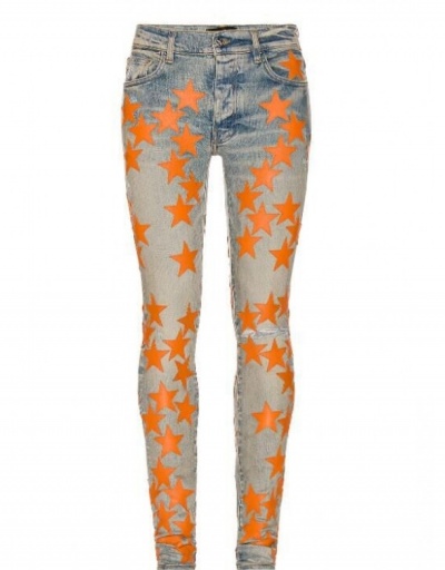 Replica Star Printed Pencil Denim Jean Trousers For Women #796192 $29.28 USD for Wholesale