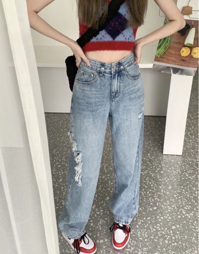 Replica Fashion Ripped Hollowed Out High Waist Jeans #796201 $32.76 USD for Wholesale