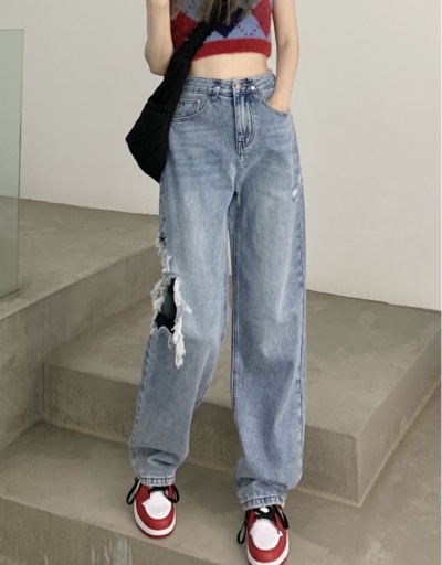 Replica Fashion Ripped Hollowed Out High Waist Jeans #796201 $32.76 USD for Wholesale