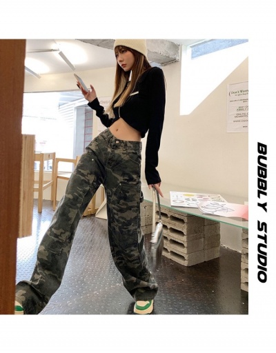  Street Hip Hop Camouflage Straight Jeans For Women #796203 $43.31 USD, Wholesale Fashion Jeans