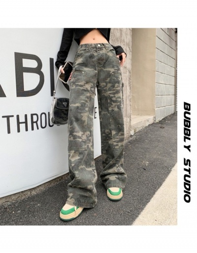 Replica  Street Hip Hop Camouflage Straight Jeans For Women #796203 $43.31 USD for Wholesale