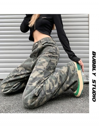 Replica  Street Hip Hop Camouflage Straight Jeans For Women #796203 $43.31 USD for Wholesale