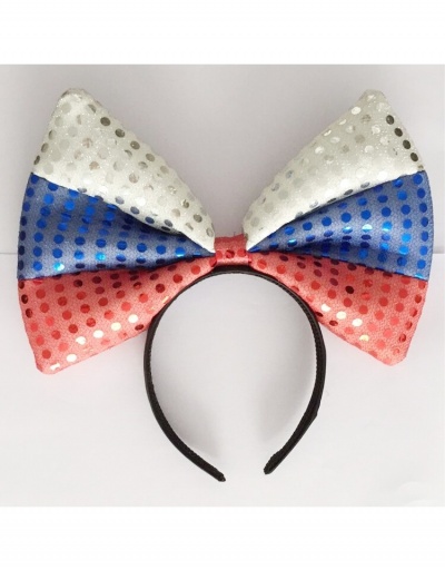  Sequins Bow American Flag Pattern Hair Hoops #796216 $8.38 USD, Wholesale Fashion Hair Accessories