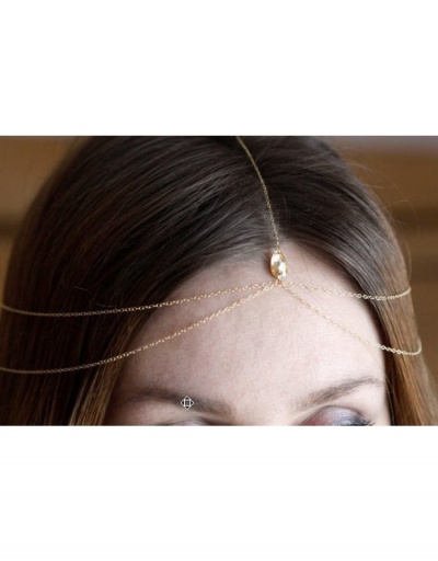 Replica Fashion Simple Golden Pendant Chain Women's Hair Accessories #796248 $3.80 USD for Wholesale