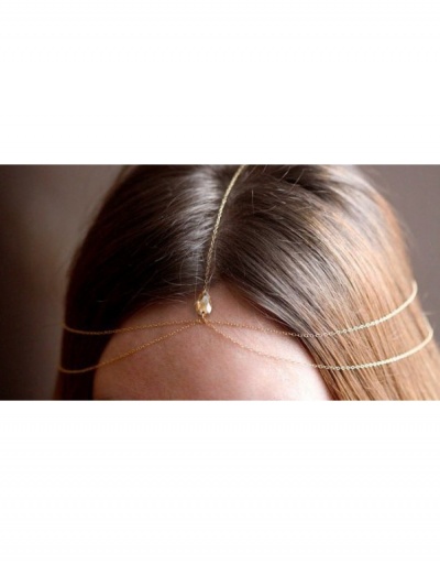 Replica Fashion Simple Golden Pendant Chain Women's Hair Accessories #796248 $3.80 USD for Wholesale