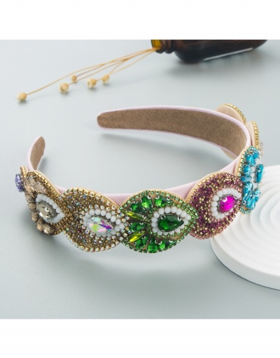 Replica Euro Style Glass Grill Rhinestone  Width Hair Hoops #796268 $16.78 USD for Wholesale