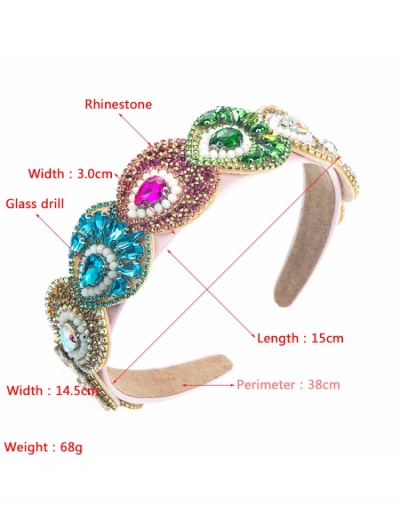 Replica Euro Style Glass Grill Rhinestone  Width Hair Hoops #796268 $16.78 USD for Wholesale