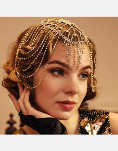 Replica Vintage Style Fringe Rhinestone Headdress #796298 $23.66 USD for Wholesale