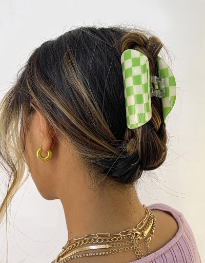 Replica Acrylic Contrast Color Plaid Hair Clips For Women #796300 $6.59 USD for Wholesale