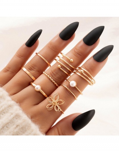  Metal Decor Jewelry Pearl Eight-piece Ring Set #796316 $5.10 USD, Wholesale Fashion Ring