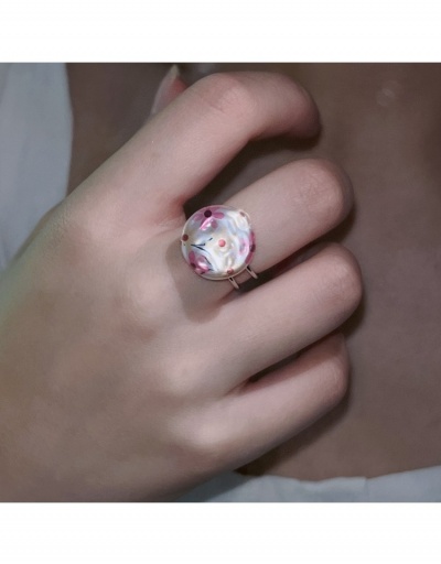 Replica  Faux Pearl Flower Irregular Sweet Ring #796322 $7.54 USD for Wholesale