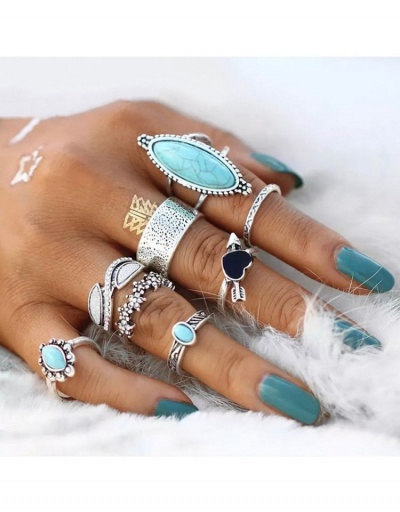 Replica Hip Hop  Heart 8-Piece Ring Sets For Women #796324 $9.10 USD for Wholesale