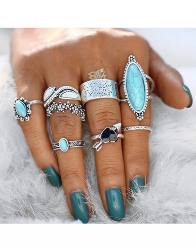 Replica Hip Hop  Heart 8-Piece Ring Sets For Women #796324 $9.10 USD for Wholesale