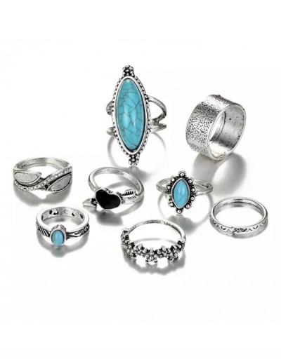 Replica Hip Hop  Heart 8-Piece Ring Sets For Women #796324 $9.10 USD for Wholesale