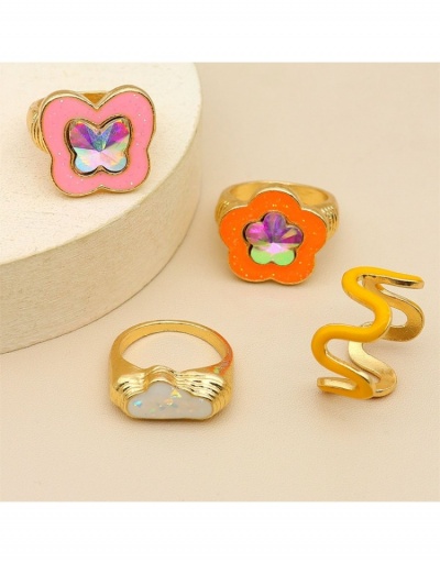 Replica  Cute Y2K Colorful 4 Piece Ring Set #796329 $5.70 USD for Wholesale