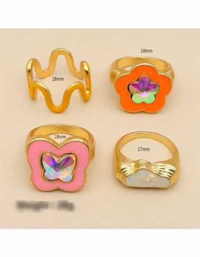 Replica  Cute Y2K Colorful 4 Piece Ring Set #796329 $5.70 USD for Wholesale