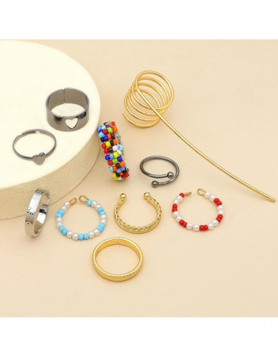 Replica Fashion Punk Color Bead Ring Set #796330 $5.50 USD for Wholesale