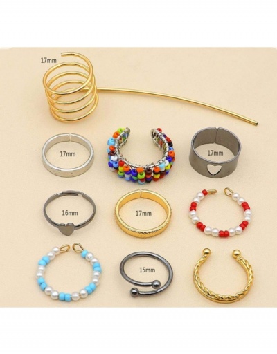 Replica Fashion Punk Color Bead Ring Set #796330 $5.50 USD for Wholesale