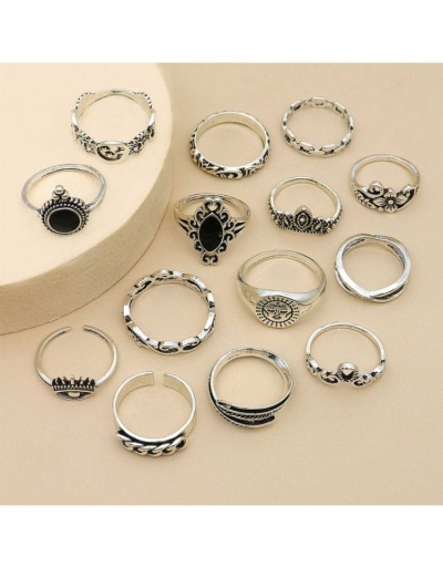 Replica  Ins Style Metal Decor Moon Star 14 Piece Ring Set #796334 $6.29 USD for Wholesale