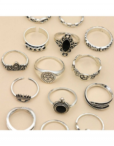 Replica  Ins Style Metal Decor Moon Star 14 Piece Ring Set #796334 $6.29 USD for Wholesale