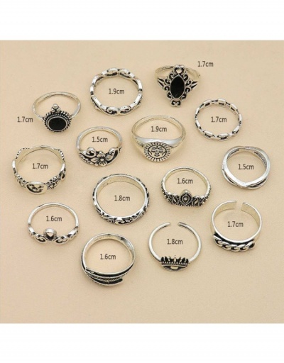 Replica  Ins Style Metal Decor Moon Star 14 Piece Ring Set #796334 $6.29 USD for Wholesale