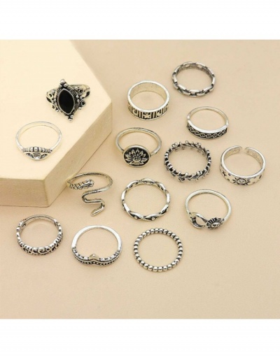 Replica Women's Rhinestone Star Leaf 14 Pieces Ring Set #796336 $6.13 USD for Wholesale