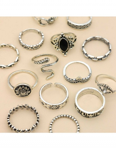 Replica Women's Rhinestone Star Leaf 14 Pieces Ring Set #796336 $6.13 USD for Wholesale