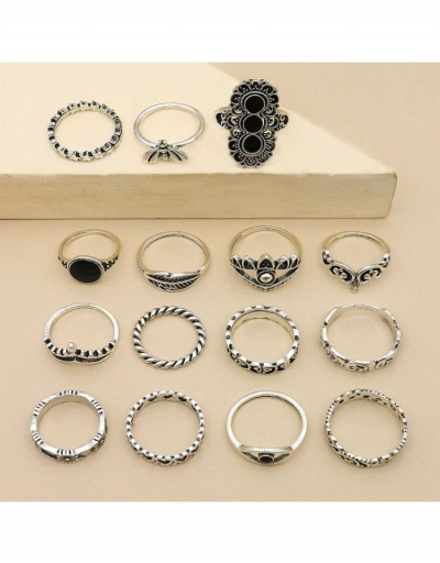 Replica Chic Flower Leaf Crown 15 Pieces Ring Sets #796338 $6.32 USD for Wholesale