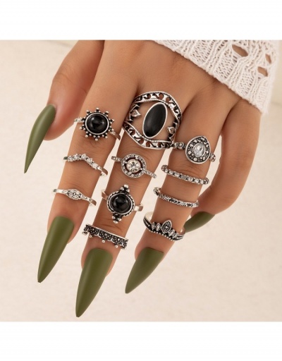  Metal Decor Retro Diamond Geometric Ring Set #796342 $5.33 USD, Wholesale Fashion Ring