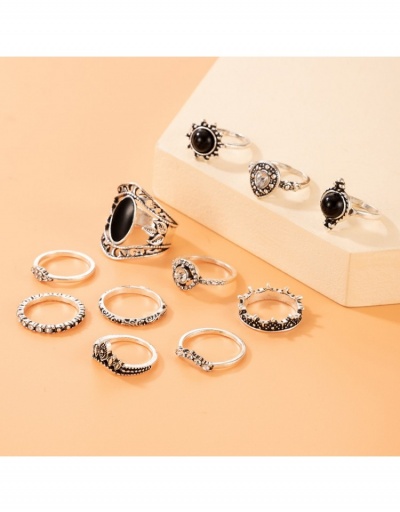 Replica  Metal Decor Retro Diamond Geometric Ring Set #796342 $5.33 USD for Wholesale