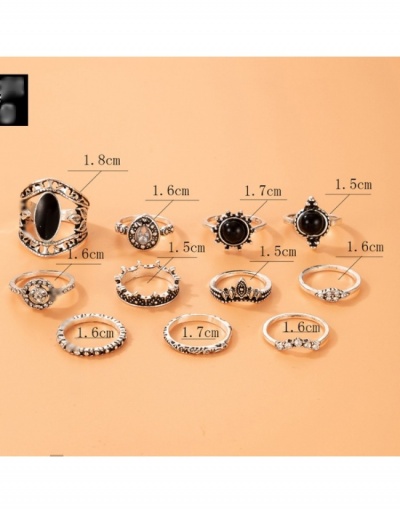 Replica  Metal Decor Retro Diamond Geometric Ring Set #796342 $5.33 USD for Wholesale