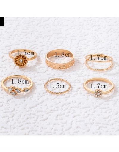 Replica  Simple Metal Decor Rhinestone Ring #796343 $5.54 USD for Wholesale