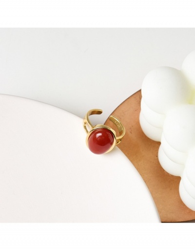 Replica  Retro Versatile Red Agate Ring For Ladies #796353 $4.70 USD for Wholesale