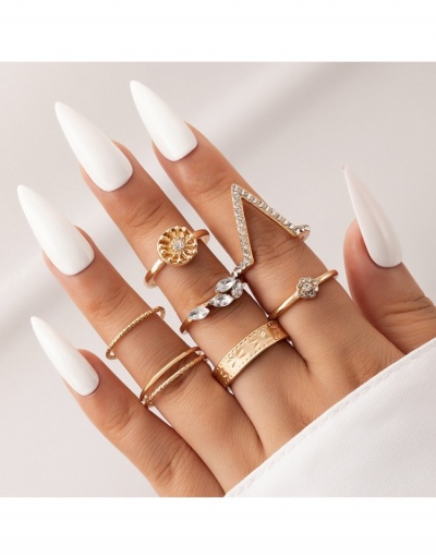  Geometric Design V-shaped Ring Set #796360 $4.85 USD, Wholesale Fashion Ring