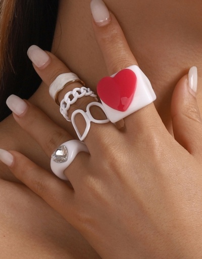 Replica Fashion  Acrylic Love Ring Sets For Women #796361 $7.53 USD for Wholesale