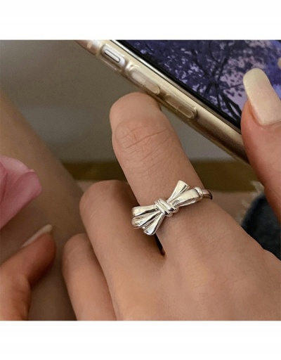 Replica  Bow Design Fashion Silver Luxury Women's Ring #796362 $4.24 USD for Wholesale