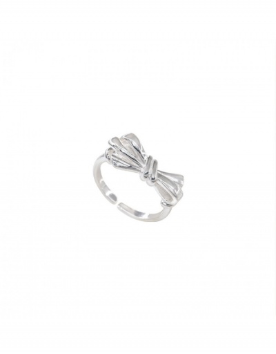 Replica  Bow Design Fashion Silver Luxury Women's Ring #796362 $4.24 USD for Wholesale