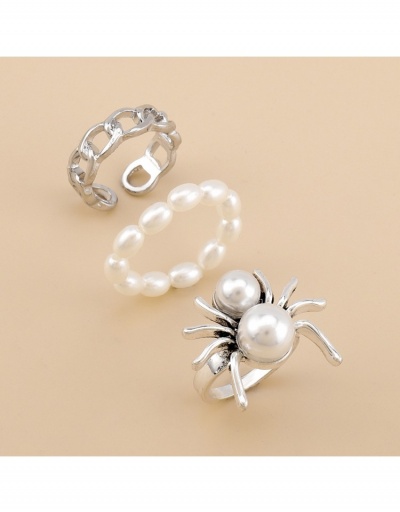 Replica  Sweet Pearl Spider Hollow Out Ring For Women #796370 $7.25 USD for Wholesale