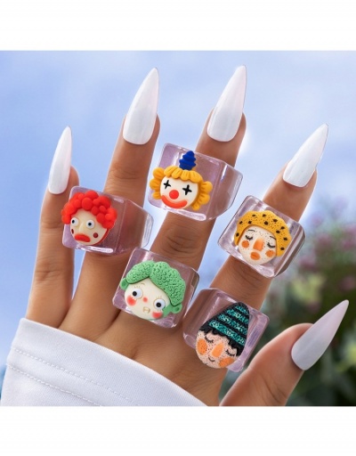  Acrylic Cartoon Pattern Five-Piece Ring #796372 $7.15 USD, Wholesale Fashion Ring