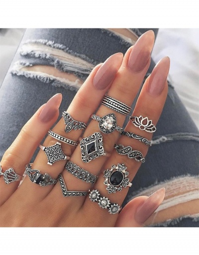  Retro Geometric Hollowed Out Ring Set #796374 $4.47 USD, Wholesale Fashion Ring